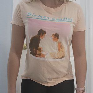 Graphic Tee Sixteen Candles Women's Pink Size SMALL